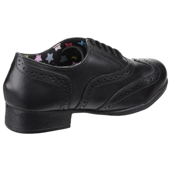 Black - Side - Hush Puppies Girls Kada Senior School Shoes