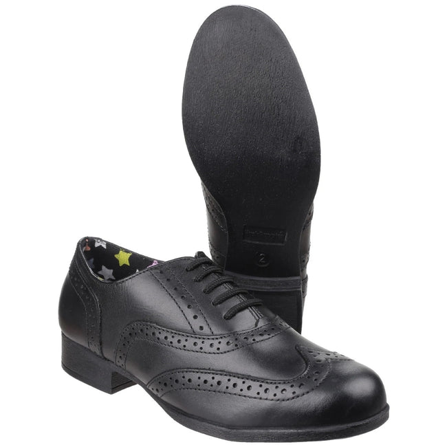 Black - Close up - Hush Puppies Girls Kada Senior School Shoes