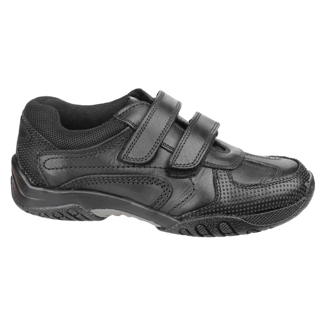 Black - Back - Hush Puppies Childrens Boys Jezza Back To School Shoes