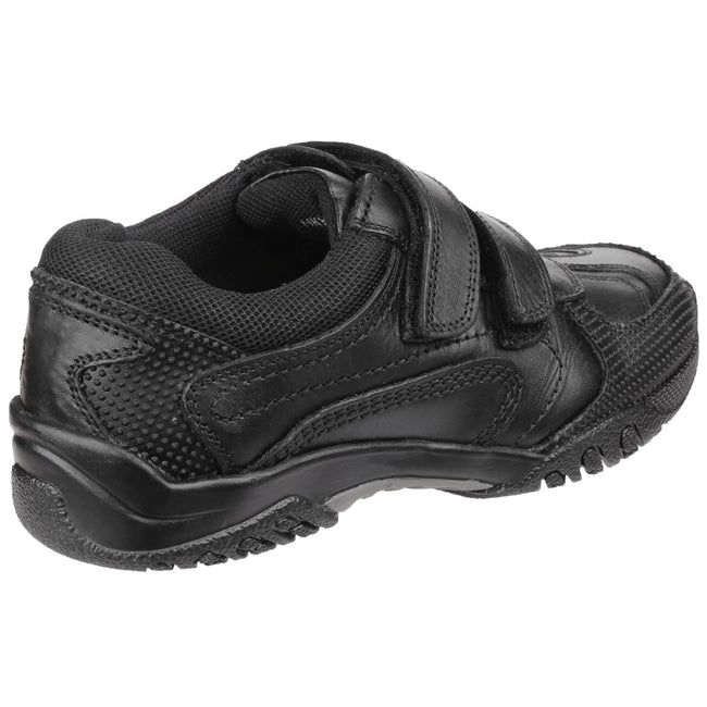 Black - Side - Hush Puppies Childrens Boys Jezza Back To School Shoes