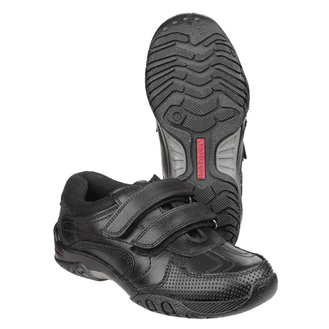 Black - Pack Shot - Hush Puppies Childrens Boys Jezza Back To School Shoes