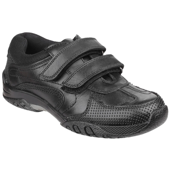 Black - Front - Hush Puppies Childrens Boys Jezza Back To School Shoes