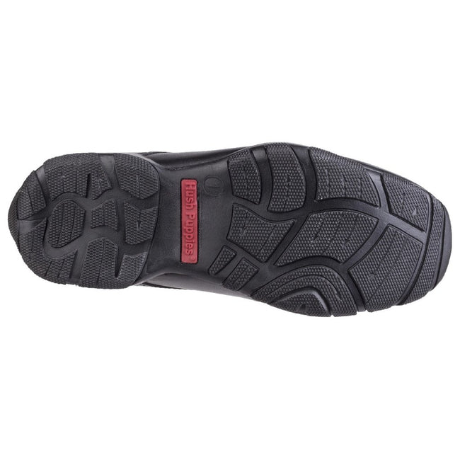 Black - Pack Shot - Hush Puppies Childrens Boys Vincente Senior School Shoe