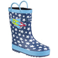 Blue Rocket - Front - Cotswold Childrens-Kids Sprinkle Wellington Boots
