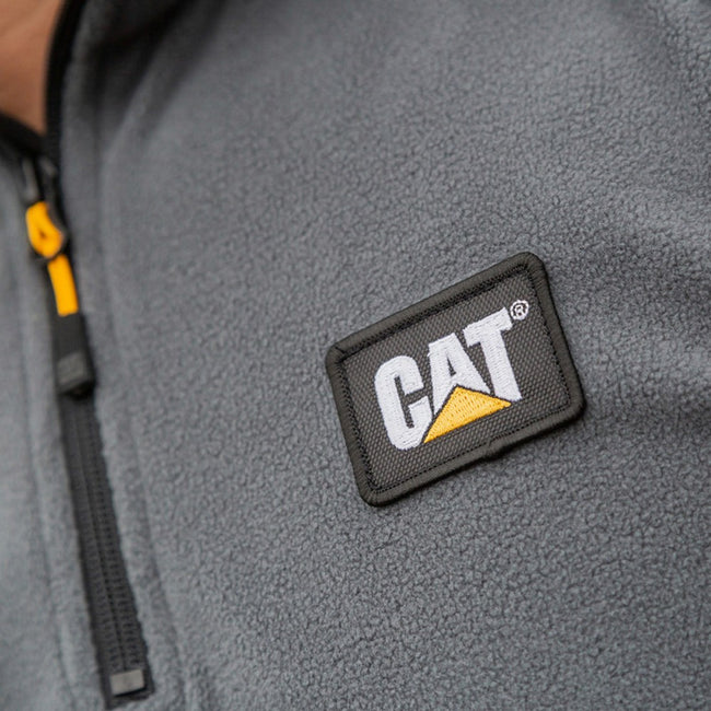Grey - Close up - CAT Lifestyle Mens Concord Fleece Pullover