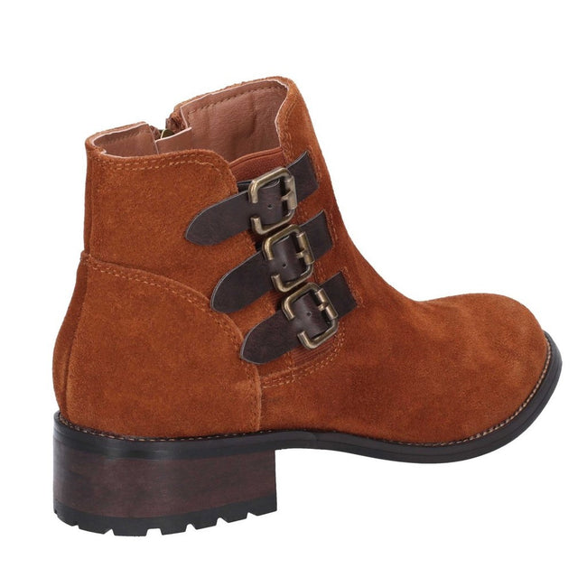 Tan - Lifestyle - Divaz Womens-Ladies Lexi Slip On Buckle Boot