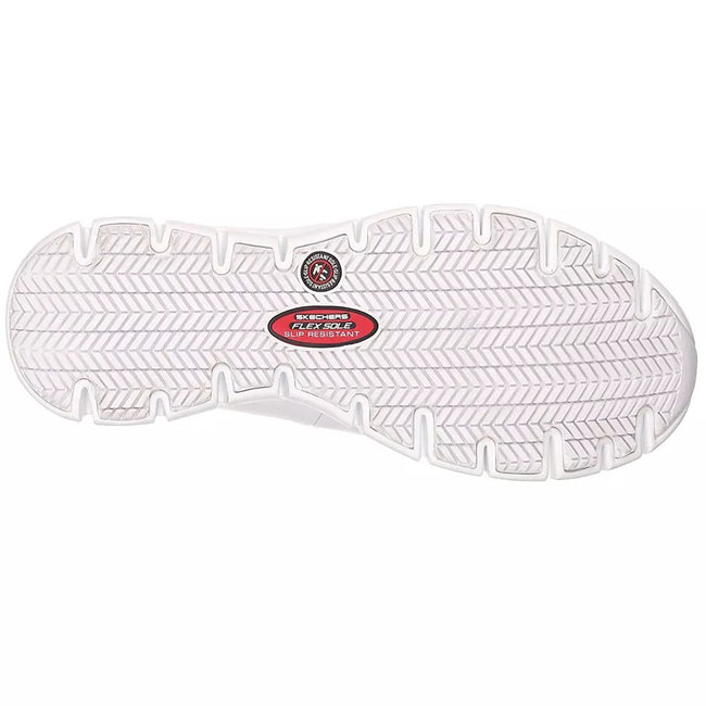 White - Close up - Skechers Womens Sure Track Slip Resistant Slip On Work Shoe
