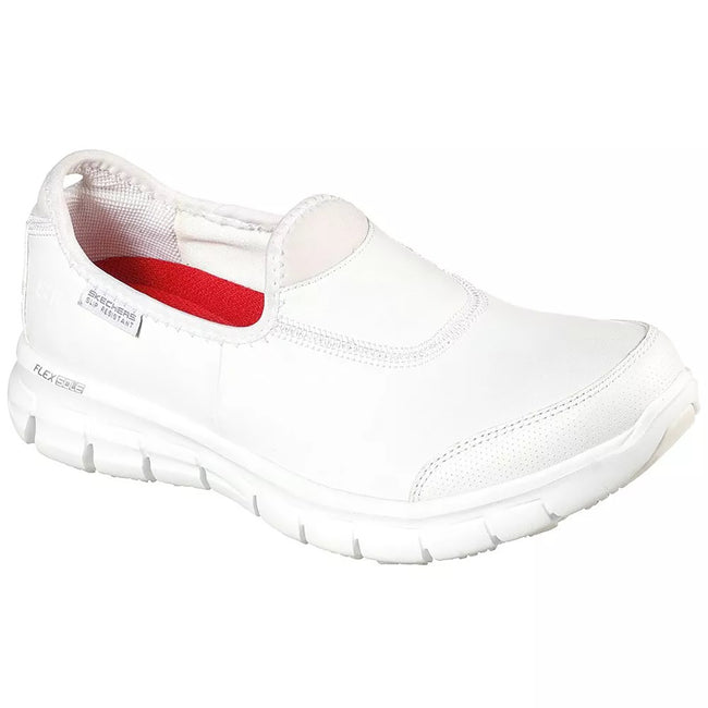 White - Front - Skechers Womens Sure Track Slip Resistant Slip On Work Shoe