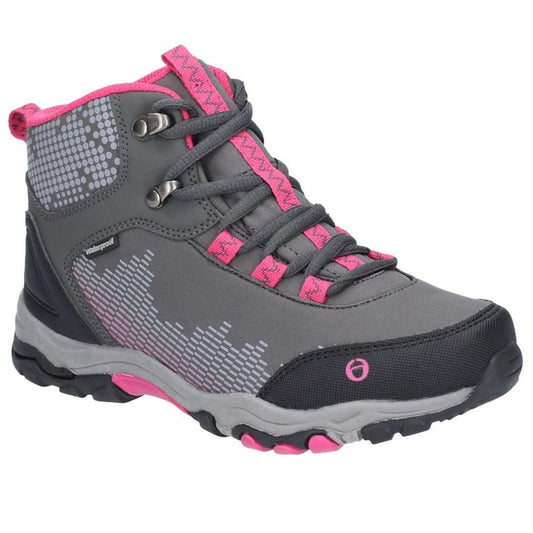 Grey-Pink - Front - Cotswold Childrens-Kids Ducklington Lace Up Hiking Boots