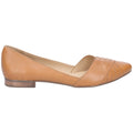 Tan - Back - Hush Puppies Womens-Ladies Marley Ballerina Leather Slip On Shoes