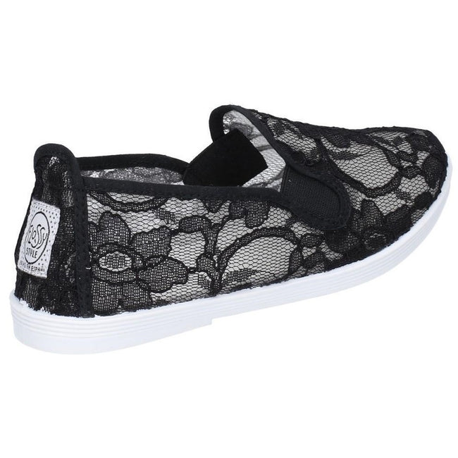Navy - Side - Flossy Womens-Ladies Bimba Slip On Shoe