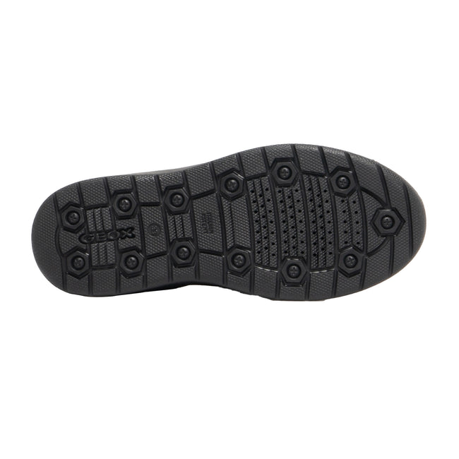 Black - Side - Geox Boys J Riddock Touch Fastening Leather Shoe
