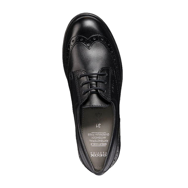 Black - Lifestyle - Geox J Agata D Girls Leather Lace Up Shoe