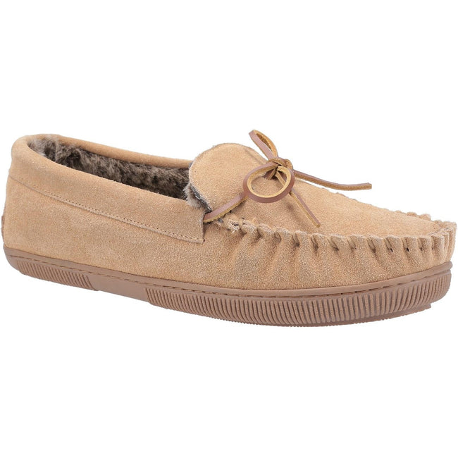 Tan - Front - Hush Puppies Womens-Ladies Allie Slip On Leather Slipper