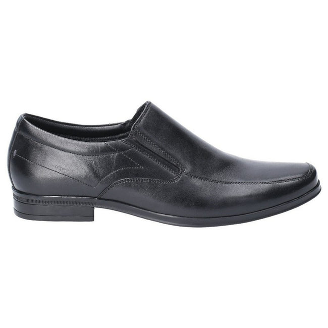 Black - Back - Hush Puppies Mens Billy Slip On Leather Shoe