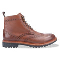 Brown - Back - Cotswold Mens Rissington Commando Lace Up Leather Dress Boot