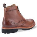 Brown - Side - Cotswold Mens Rissington Commando Lace Up Leather Dress Boot