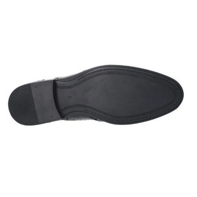 Black - Side - Hush Puppies Mens Oaken Brogue Leather Shoe