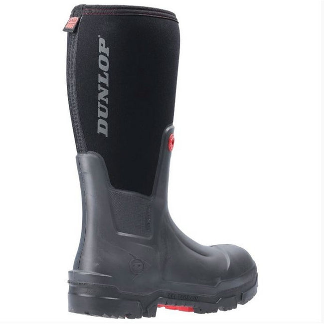 Black - Side - Dunlop Mens Snugboot Pioneer Slip On Boot