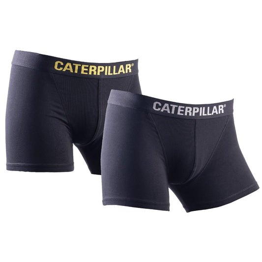 Black-Yellow-Charcoal - Front - Caterpillar Mens Boxer Shorts (Pack of 2)