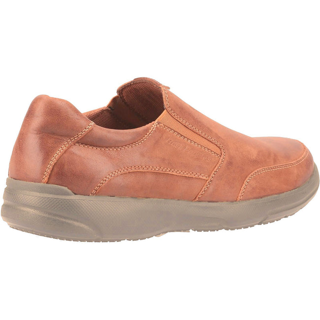 Chestnut Brown - Back - Hush Puppies Mens Aaron Slip On Leather Shoe