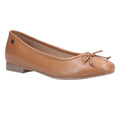 Tan - Front - Hush Puppies Womens-Ladies Naomi Slip On Leather Ballet Pump