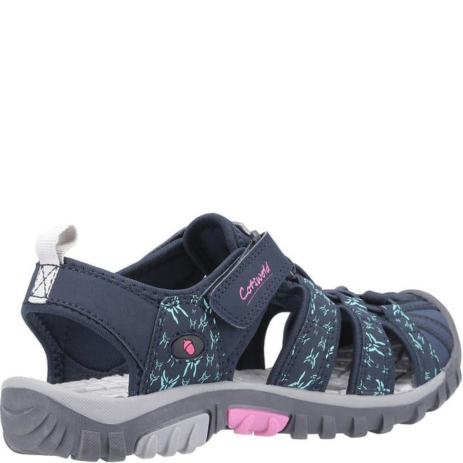 Navy-Pink - Side - Cotswold Womens-Ladies Sandhurst Touch Fastening Sandal