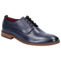 Navy - Front - Base London Mens Script Washed Lace Up Leather Shoe