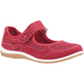 Red - Front - Fleet & Foster Womens-Ladies Morgan Touch Fastening Suede Shoe