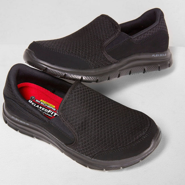 Black - Close up - Skechers Womens-Ladies Cozard Leather Trainers