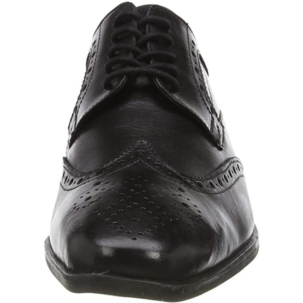 Black - Close up - Hush Puppies Mens Elliot Leather Brogues