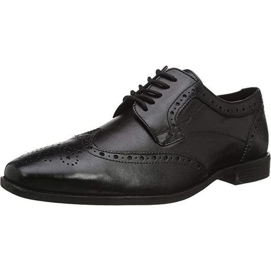 Black - Front - Hush Puppies Mens Elliot Leather Brogues