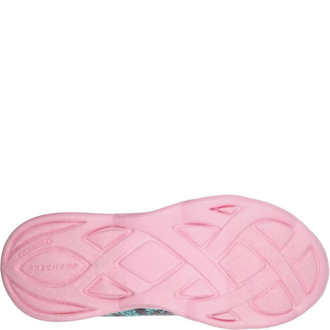 Blue-Turquoise - Side - Skechers Girls S Lights Twisty Brights Trainers