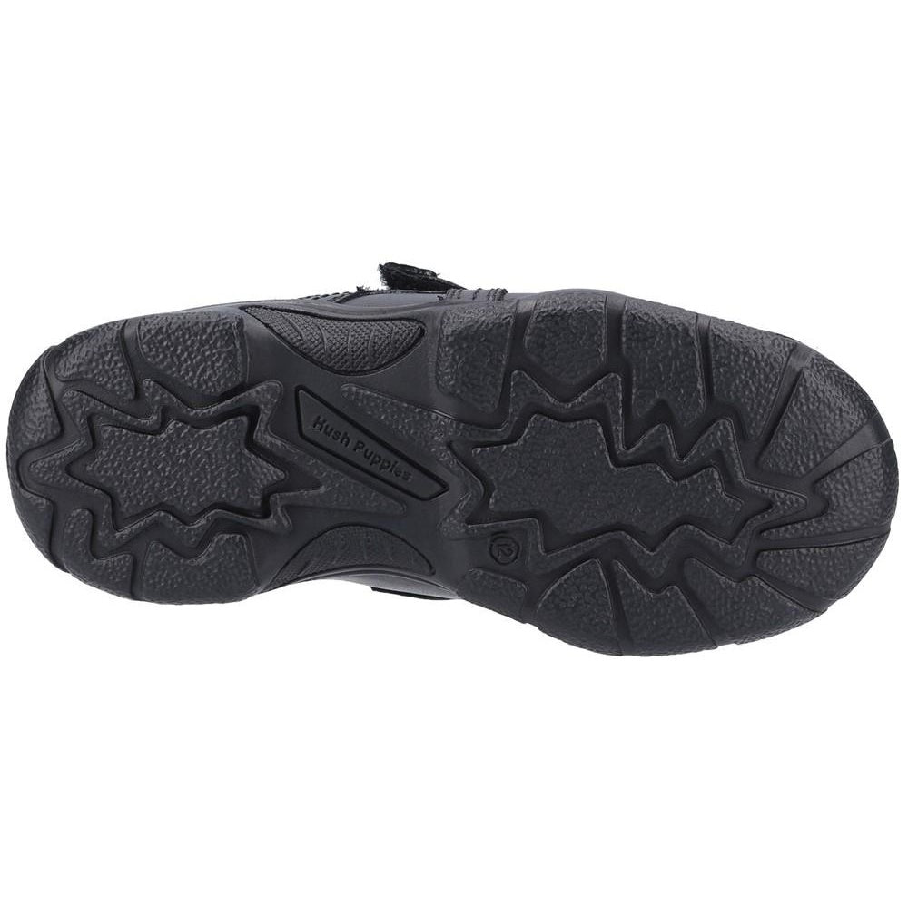 Black - Lifestyle - Hush Puppies Boys Arlo Leather School Shoes