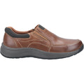 Tan - Back - Cotswold Mens Churchill Oiled Leather Casual Shoes
