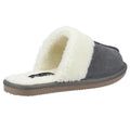 Grey - Back - Hush Puppies Womens-Ladies Arianna Suede Slippers