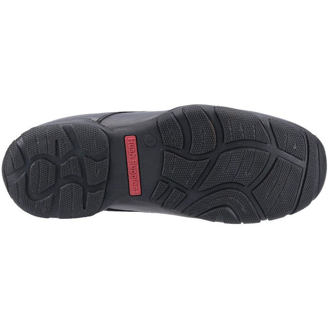Black - Lifestyle - Hush Puppies Boys Elijah Senior Leather School Shoes