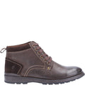 Brown - Back - Hush Puppies Mens Dean Leather Boots