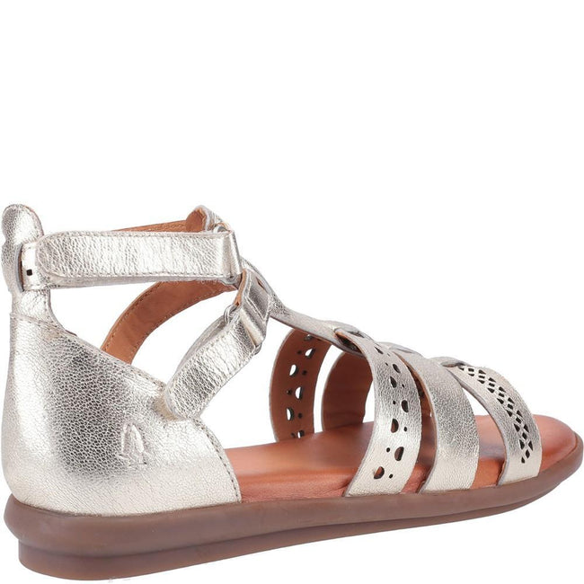 Gold - Side - Hush Puppies Womens-Ladies Nicola Leather Sandals