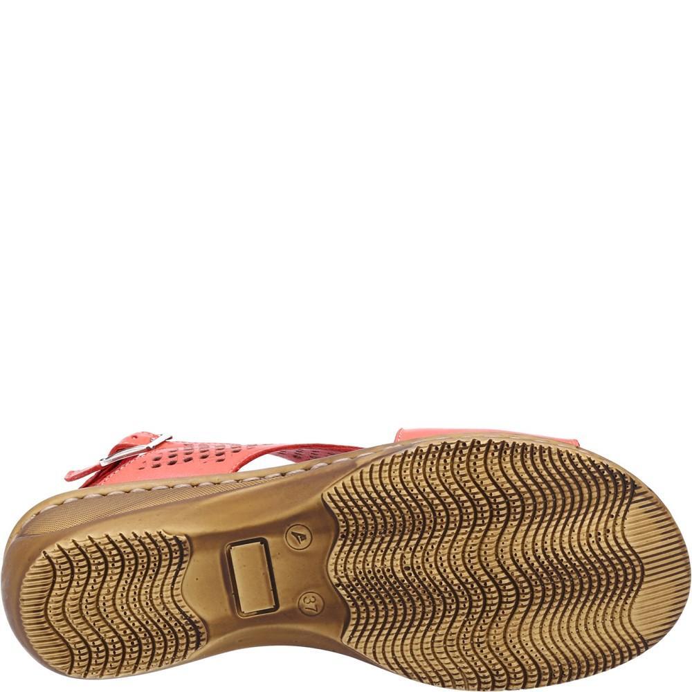 Red - Lifestyle - Fleet & Foster Womens-Ladies Judith Open Toe Leather Sandals