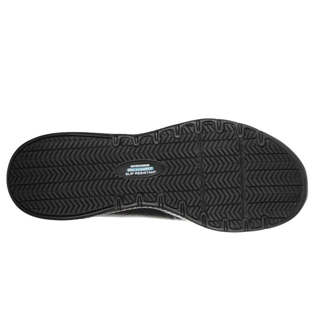 Black - Lifestyle - Skechers Womens-Ladies Marsing Gmina Slip Resistant Leather Trainers