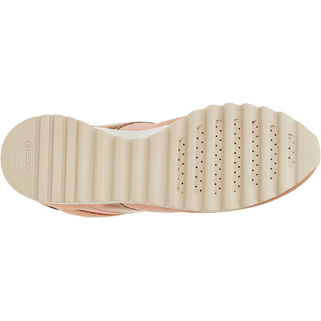 Peach - Pack Shot - Geox Womens-Ladies Tabelya Leather Trainers