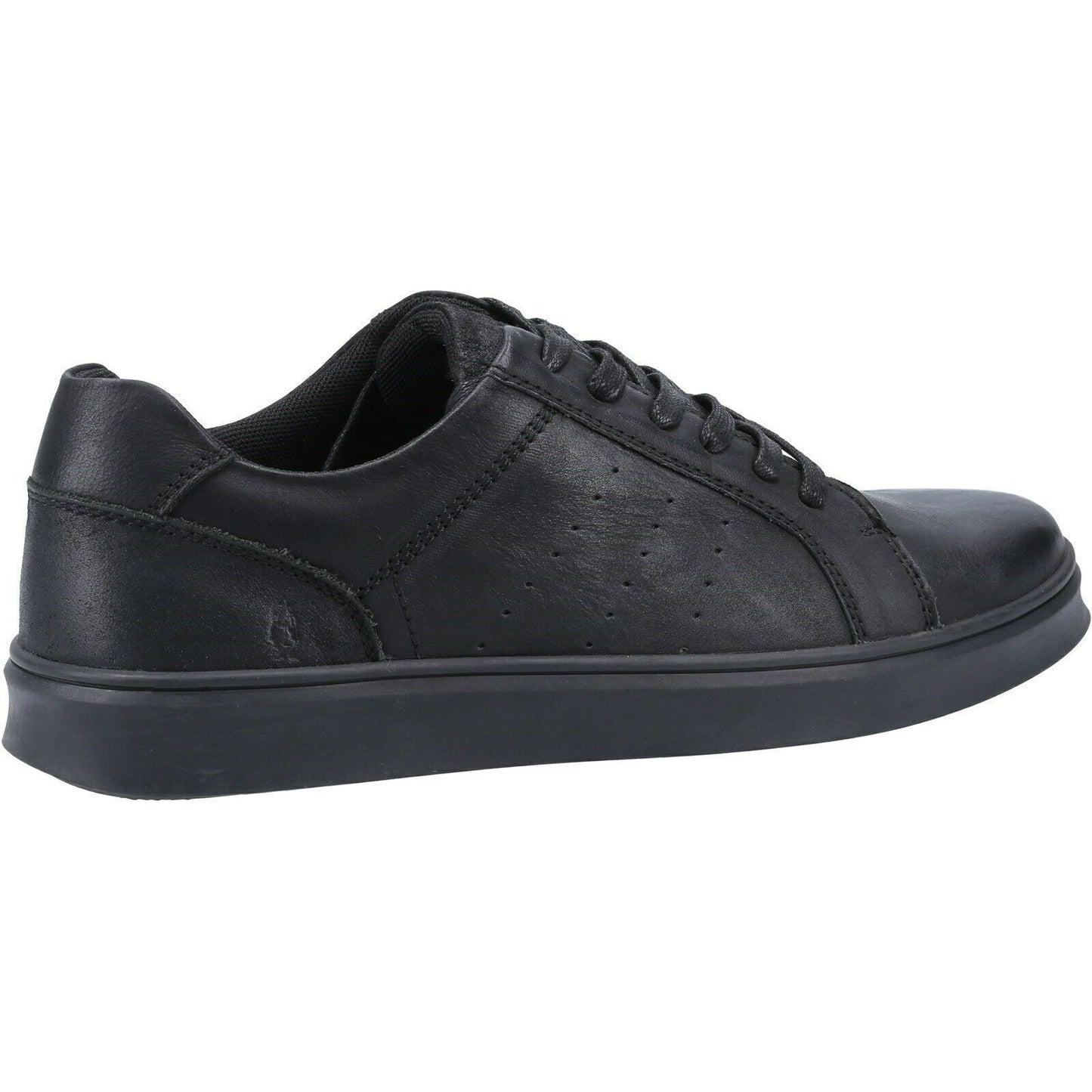 Black - Close up - Hush Puppies Mens Mason Leather Trainers
