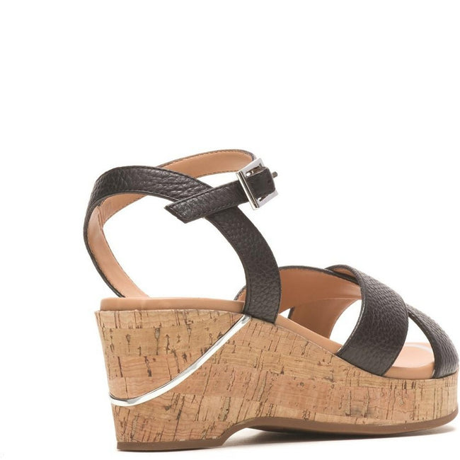 Black - Lifestyle - Hush Puppies Womens-Ladies Maya Quarter Leather Wedge Sandals