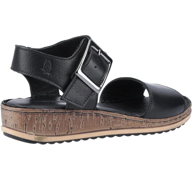 Black - Side - Hush Puppies Womens-Ladies Ellie Leather Sandals