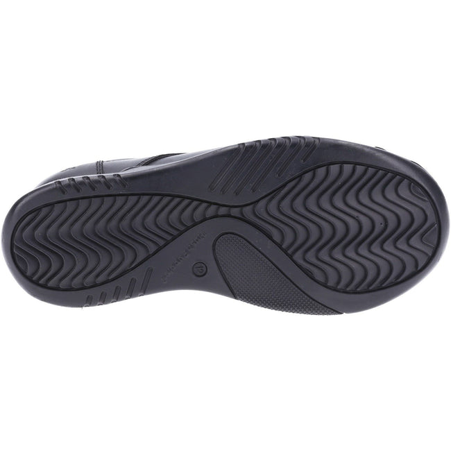 Black - Back - Hush Puppies Boys Hudson Leather School Shoes