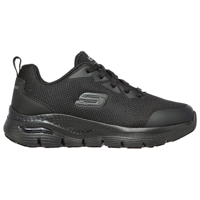 Black - Back - Skechers Womens-Ladies Arch Fit Safety Shoes