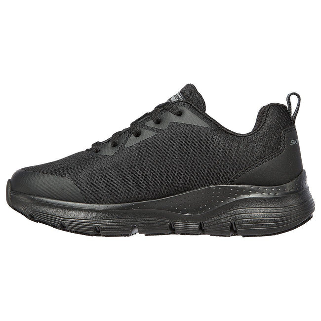 Black - Side - Skechers Womens-Ladies Arch Fit Safety Shoes
