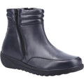 Navy - Front - Fleet & Foster Womens-Ladies Morocco Twin Zip Leather Ankle Boots