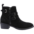 Black - Back - Hush Puppies Womens-Ladies Jenna Leather Ankle Boots